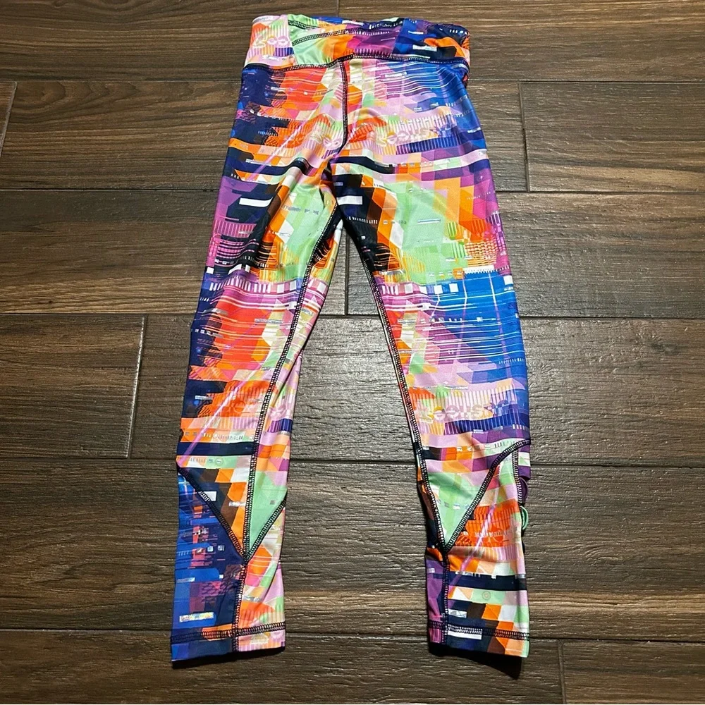 Justice Girls Leggings Medium 10 Multi Color Pink‎ Purple Orange Open Design Leg